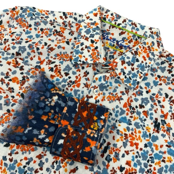 Robert Graham Exclusive Mens XL Long Sleeve Button Up Shirt Flip Cuffs Abstract‎